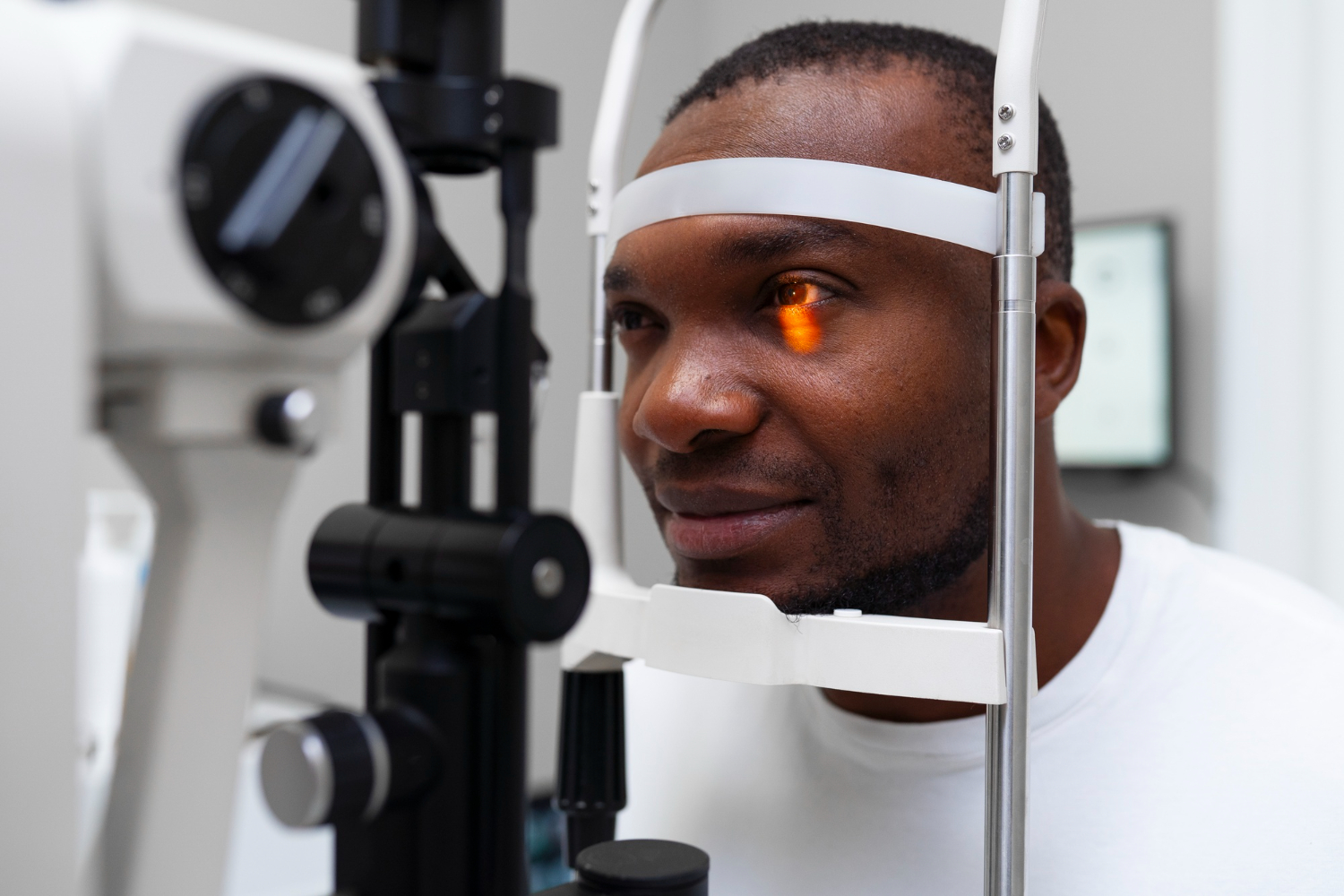 Man conducting an eye test